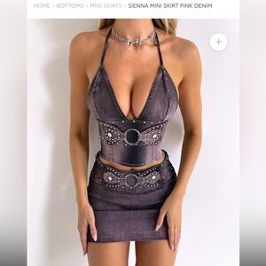 NWT Outcast Sienna Halter Mini Skirt set - size M